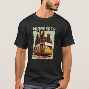 Minnesota Sunset Retro 70s Vintage Hiking Camping  T-Shirt
