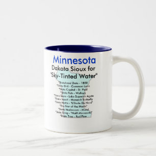 Minnesota Symbols & Map Two-Tone Coffee Mug