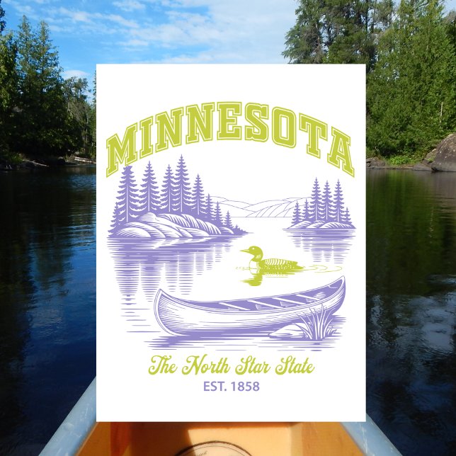 Minnesota The North Star State Est. 1858 Lake Postcard (Minnesota )