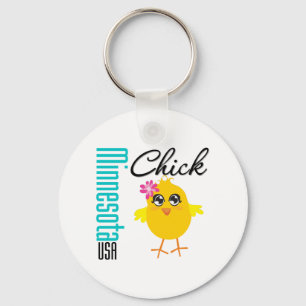 Minnesota USA Chick Key Ring