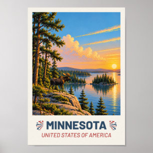 Minnesota USA – Vintage Travel Poster