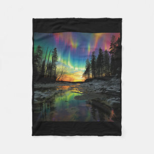 Minnesota Vacay Northern Lights Camping Hiking Sou Fleece Blanket