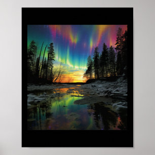 Minnesota Vacay Northern Lights Camping Hiking Sou Poster