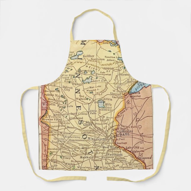  Minnesota Vintage Map Postcard  Apron (Front)