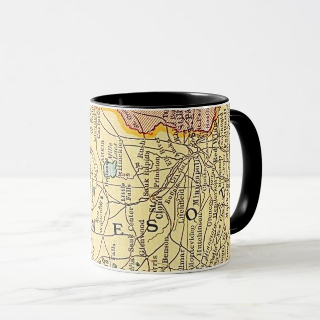  Minnesota Vintage Map Postcard  Mug (Front Right)