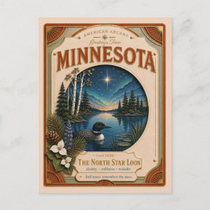 Minnesota Vintage Paper Cut American Arcana Postcard