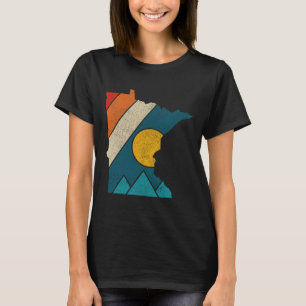 Minnesota Vintage State Map Mountains Hiking Pride T-Shirt