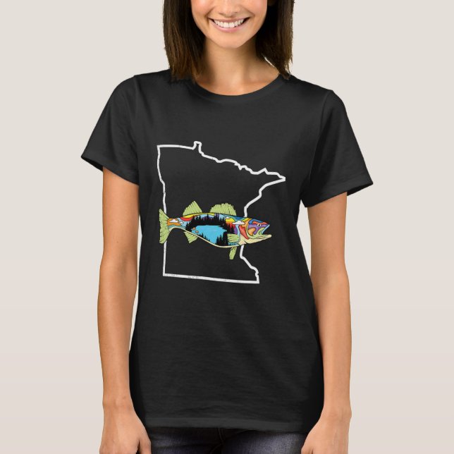 Minnesota Walleye Fishing Freshwater Fisherman Wal T-Shirt (Front)