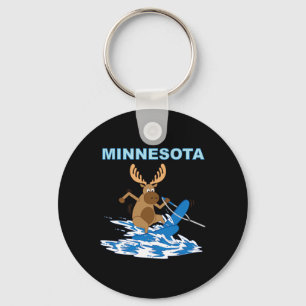 Minnesota Water Skiing Moose Moose Lake Vacation Key Ring