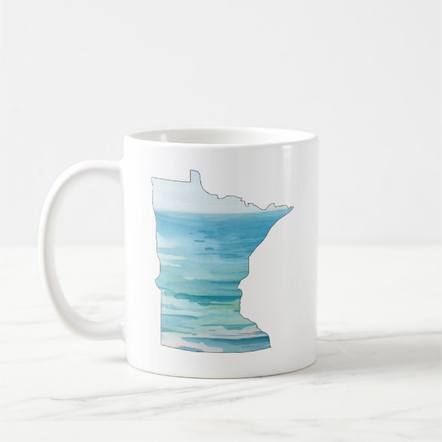 Minnesota Watercolor Lake Mug (Left)