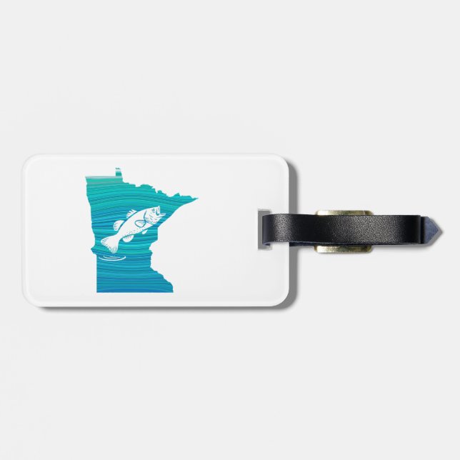 Minnesota Wave Fishing Luggage Tag (Back Horizontal)