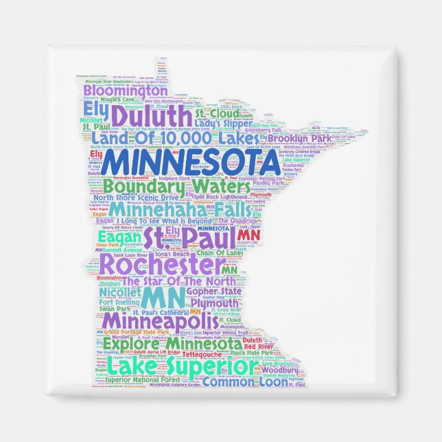 Minnesota Word Cloud Magnet (Front)