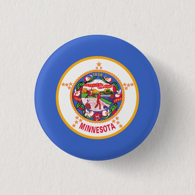 Minnesotan Flag, Flag of Minnesota 3 Cm Round Badge (Front)