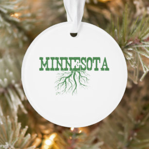 Minnesotan Rooted Minnesota Tree Roots Green Ornament