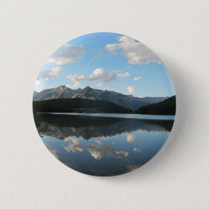 Minnewanka Lake, Alberta, Canada 6 Cm Round Badge