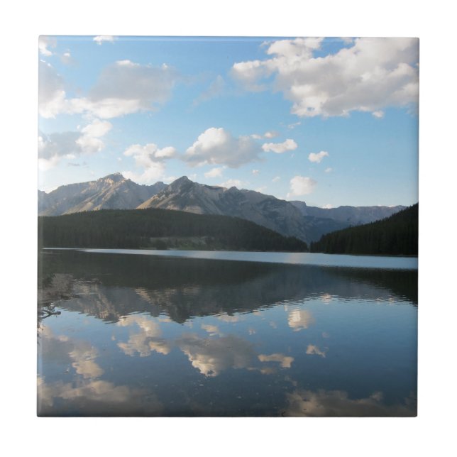 Minnewanka Lake, Alberta, Canada Tile (Front)