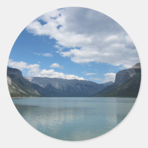 Minnewanka Lake, Rocky Mountains, Canada Classic Round Sticker