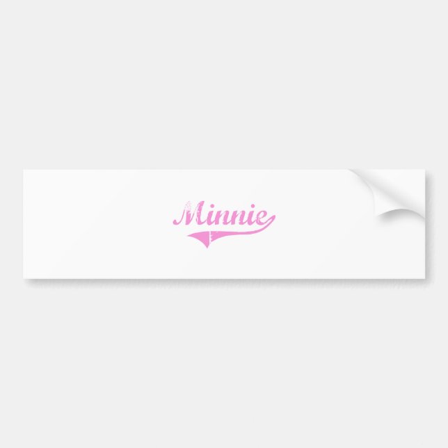 Minnie Classic Style Name Bumper Sticker (Front)