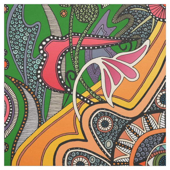 MINNIE green Fabric (Swatch)