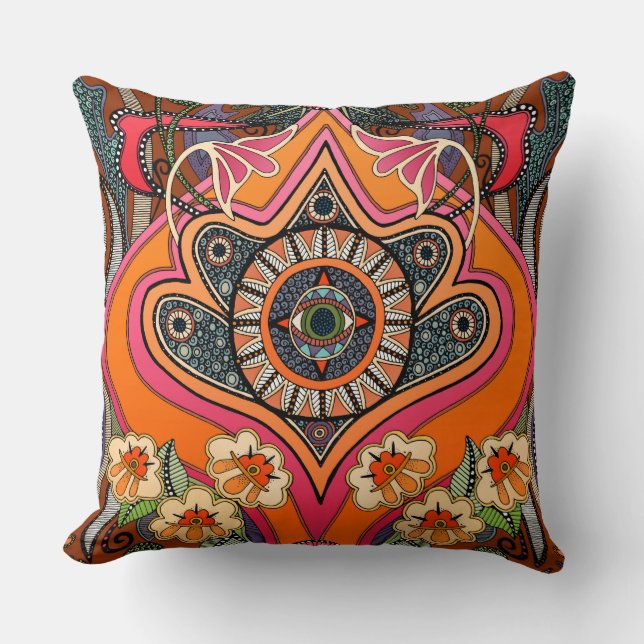 MINNIE henna Throw Pillow (Front)