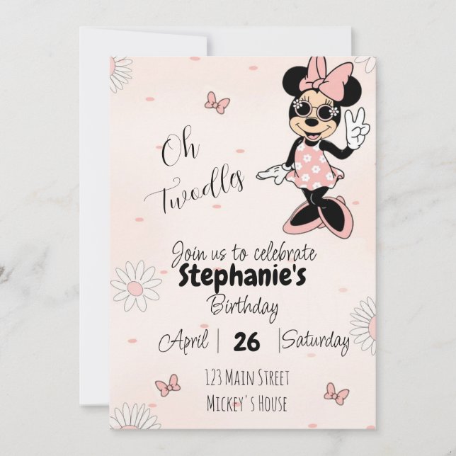 Minnie Mouse Birthday - Oh Twodlers Invitation (Front)