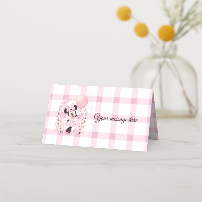 Minnie mouse Editable party Folded cards (Front)