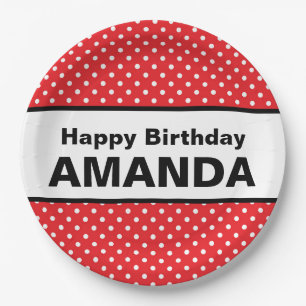 Minnie Mouse Inspired Paper Plates Custom Name