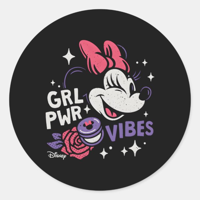 Minnie Power S Classic Round Sticker (Front)