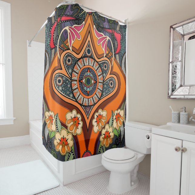 MINNIE soot Shower Curtain (In Situ)