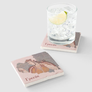 Minoan Wall Painting Stone Coaster