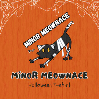 Minor Meownace Boo Playful Mummy Cat Halloween T-Shirt