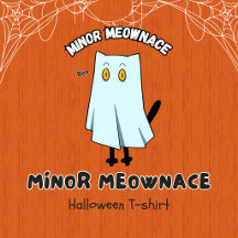 Minor Meownace Funny Blue Ghost Cat Halloween