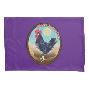 Minorca Rooster Good Morning Vintage Oval Pillowcase