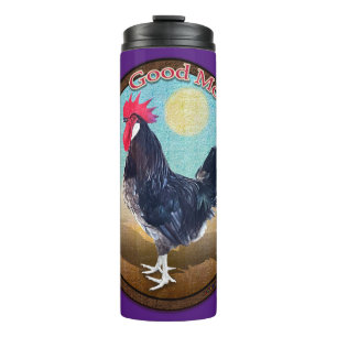 Minorca Rooster Good Morning Vintage Oval Thermal Tumbler