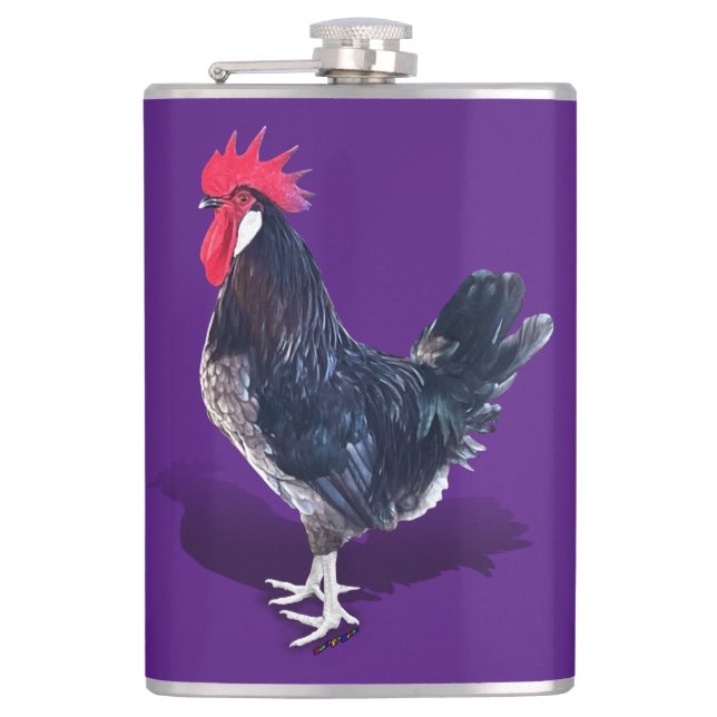 Minorca Rooster Hip Flask (Front)