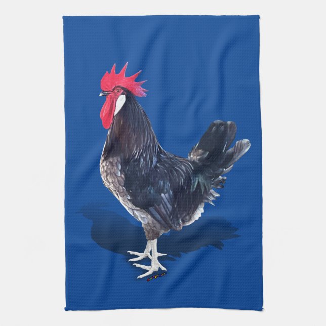 Minorca Rooster Tea Towel (Vertical)