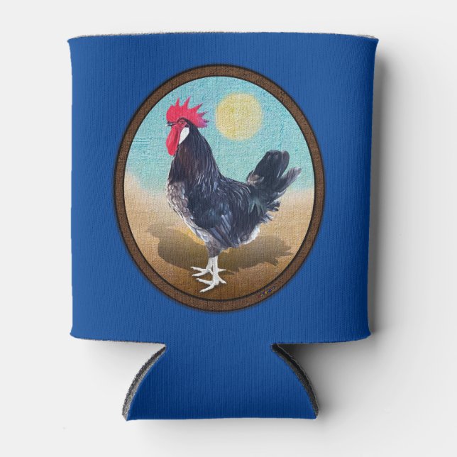 Minorca Rooster Vintage Oval  Can Cooler (Front)