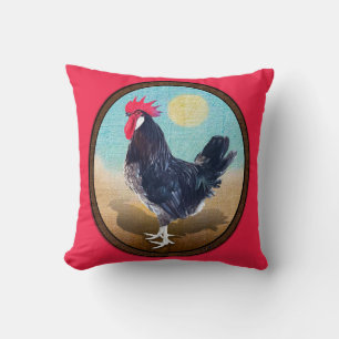 Minorca Rooster Vintage Oval Cushion