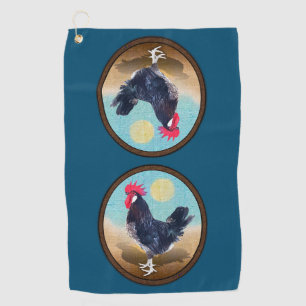 Minorca Rooster Vintage Oval  Golf Towel