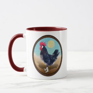 Minorca Rooster Vintage Oval Mug