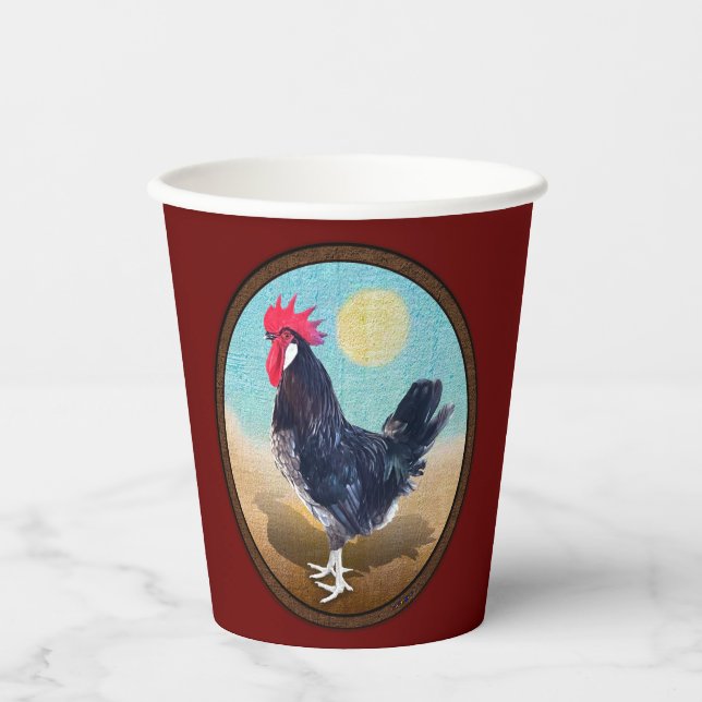 Minorca Rooster Vintage Oval  Paper Cups (Front)