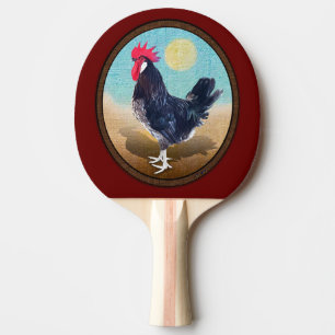 Minorca Rooster Vintage Oval  Ping Pong Paddle