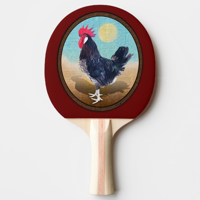 Minorca Rooster Vintage Oval  Ping Pong Paddle (Front)