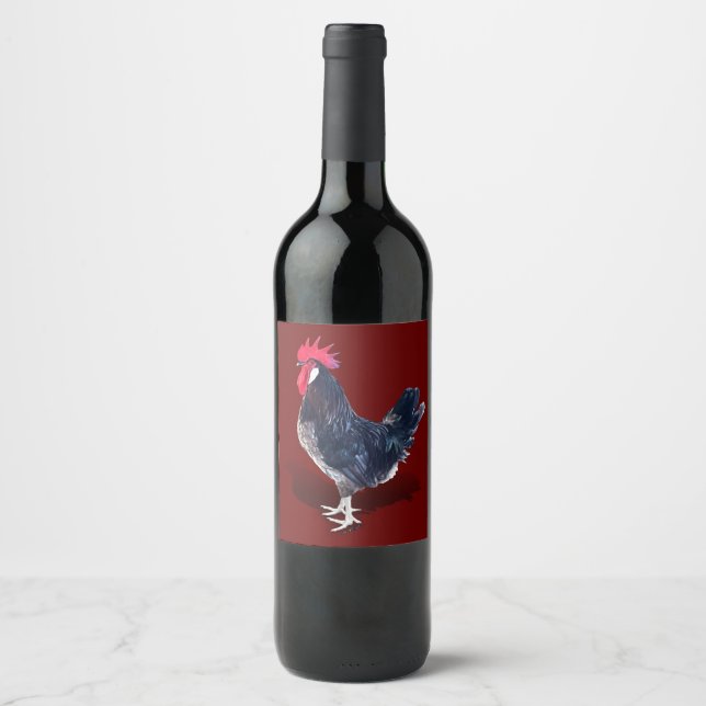 Minorca Rooster Wine Label (Front)