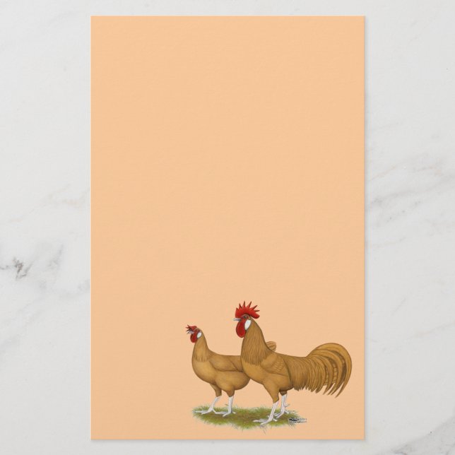 Minorcas Buff Pair Stationery (Front)