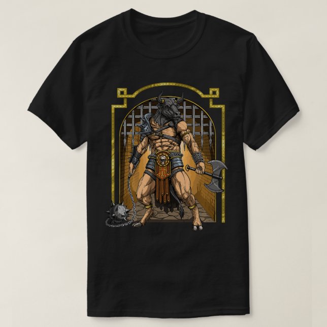 Minotaur Ancient Greek Mythology Bull Mythical Cre T-Shirt (Design Front)