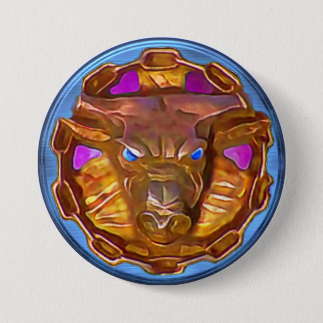 Minotaur Ice Amulet Button (Front)
