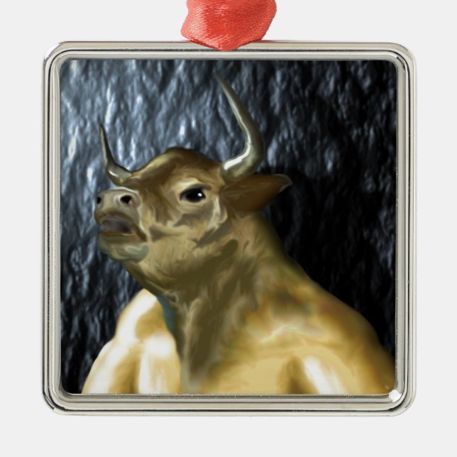 Minotaur Metal Tree Decoration (Front)