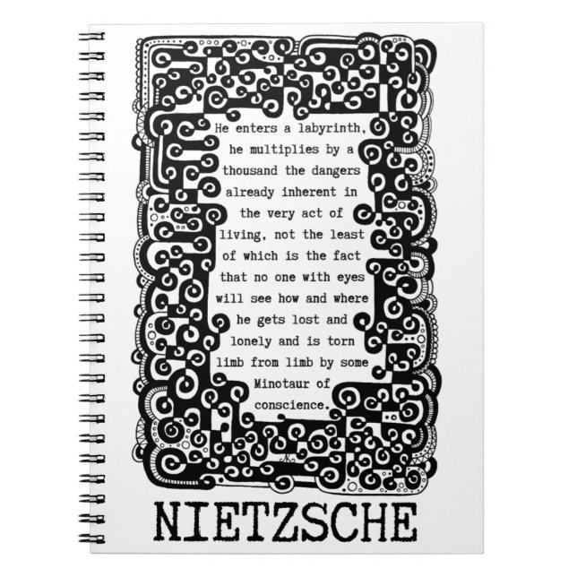 Minotaur of conscience quote by Nietzsche Notebook (Front)