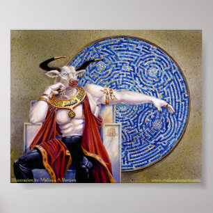 Minotaur with Mosaic Print